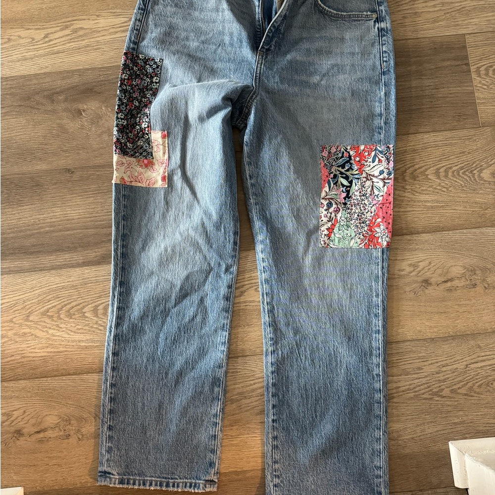 Loft Patchwork Blue Jeans